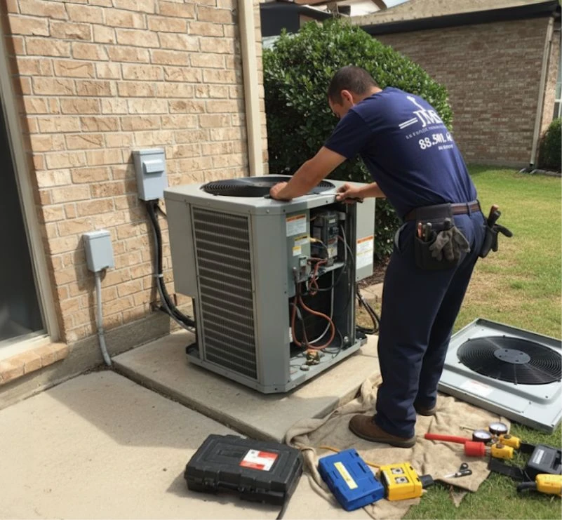 JMS Employee Working on AC