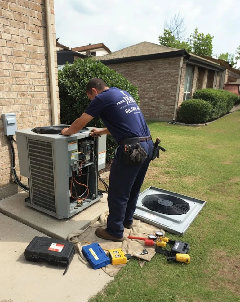 JMS Employee Working on AC
